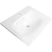 Brauer Glacier Meubelwastafel 60x46cm Fine Stone - 1 Kraangat - Glans Wit - 8720359352637 - Rechthoekig - Wastafels, Meubelwastafels
