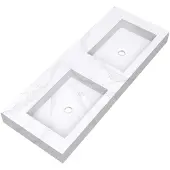 Brauer Coral Dubbele Wastafel 120x46cm Artificial Marble - Zonder Kraangat - Calacatta Gold - 8720359385314 - Rechthoekig - Wastafels, Meubelwastafels