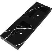 Brauer Coral Dubbele Wastafel 140x46cm Artificial Marble - Zonder Kraangat - Nero Marquina - 8720359385154 - Rechthoekig - Wastafels, Meubelwastafels