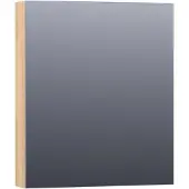 Brauer Impress Spiegelkast 59x70cm Massief Eiken 1 Deur - Rechtsdraaiend - Vingerlas Eiken Grijs - Spiegels, Spiegelkasten - 8720359345387