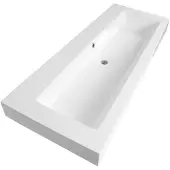 Brauer Solar Thick Meubelwastafel 120x46cm - Mineraalmarmer - Zonder Kraangat - Zijdeglans Wit - 8720359351890 - Rechthoekig - Wastafels,