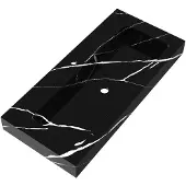 Brauer Coral Wastafel 100x46cm Artificial Marble - 1 Kraangat - Nero Marquina - 8720359385086 - Rechthoekig - Wastafels, Meubelwastafels