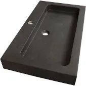 Brauer Lava Meubelwastafel 80x46cm Natuursteen Basalt - 1 Kraangat - Antraciet - 8720359351432 - Rechthoekig - Wastafels, Meubelwastafels