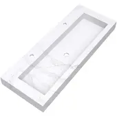 Brauer Coral Wastafel 120x46cm Artificial Marble - 2 Kraangaten - Calacatta Gold - 8720359385307 - Rechthoekig - Wastafels, Meubelwastafels