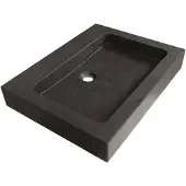 Brauer Lava Meubelwastafel 60x46cm Natuursteen Basalt - Zonder Kraangat - Antraciet - 8720359351401 - Rechthoekig - Wastafels, Meubelwastafels