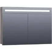 Brauer Promise Spiegelkast 100x70cm MFC 2 Deuren Met Directe LED Verlichting Boven - Driftwood - Spiegels, Spiegelkasten - 8720359368980