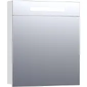 Brauer Promise Spiegelkast 59x70cm MDF 1 Deur Met Directe LED Verlichting Boven - Linksdraaiend - Hoogglans Wit - Spiegels, Spiegelkasten - 8720359341587
