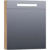 Brauer Promise Deluxe Spiegelkast 59x70cm MFC 1 Deur Met Directe LED Verlichting Boven - Linksdraaiend - Chateau - Spiegels, Spiegelkasten - 8720359342867