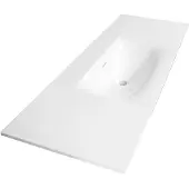 Brauer Glacier Meubelwastafel 120x46cm Fine Stone - Zonder Kraangat - Centraal - Glans Wit - 8720359352309 - Rechthoekig - Wastafels, Meubelwastafels