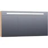 Brauer Promise Deluxe Spiegelkast 139x70cm MFC 3 Deuren Met Directe LED Verlichting Boven - Forest Tan - Spiegels, Spiegelkasten - 8720359342522