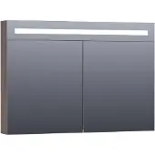 Brauer Promise Deluxe Spiegelkast 99x70cm MFC 2 Deuren Met Directe LED Verlichting Boven - Grove - Spiegels, Spiegelkasten - 8720359342041
