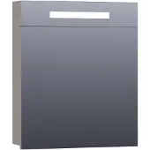 Brauer Promise Spiegelkast 59x70cm MDF 1 Deur Met Directe LED Verlichting Boven - Linksdraaiend - Mat Taupe - Spiegels, Spiegelkasten - 8720359341709
