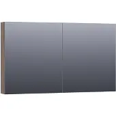 Brauer Impress Deluxe Spiegelkast 119x70cm MFC 2 Deuren Met Indirecte LED Verlichting Binnen/onder - Grove - Spiegels, Spiegelkasten - 8720359343307