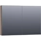 Brauer Impress Deluxe Spiegelkast 99x70cm MFC 2 Deuren Met Indirecte LED Verlichting Binnen/onder - Grove - Spiegels, Spiegelkasten - 8720359343123