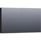 Brauer Impress Deluxe Spiegelkast 119x70cm MDF 2 Deuren Met Indirecte LED Verlichting Binnen/onder - Mat Zwart - Spiegels, Spiegelkasten - 8720359343413