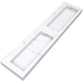 Brauer Coral Dubbele Wastafel 200x46cm Artificial Marble - 2 Kraangaten - Calacatta Gold - 8720359385383 - Rechthoekig - Wastafels, Meubelwastafels