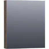 Brauer Impress Spiegelkast 59x70cm Massief Eiken 1 Deur - Rechtsdraaiend - Lamellen Eiken Zwart - Spiegels, Spiegelkasten - 8720359345325
