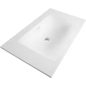 Brauer Glacier Meubelwastafel 80x46cm Fine Stone - Zonder Kraangat - Mat Wit - 8720359352682 - Rechthoekig - Wastafels, Meubelwastafels