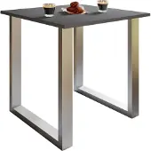 VCM XonaU eetkamertafel 80x50 antraciet, zilverkleurig.