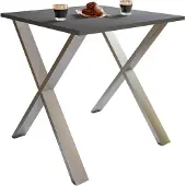 VCM XonaX eetkamertafel 80x50 antraciet, zilverkleurig.