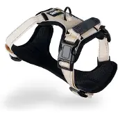 Lionto anti-trek hondentuig, verstelbaar, reflecterend & ademend, beige XL