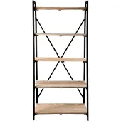 Clayre & Eef Boekenrek 90x47x191 cm hout ijzer rechthoek opbergrek