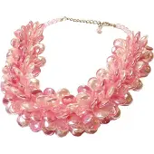 Boodz Statement Ketting Multiparel Druppel Collier Roze