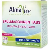Almawin Vaatwassertabletten – 100% natuurlijk – Vegan & Duurzaam – Verzachtende werking – Voorkomt kalk op de vaat – 25 stuks