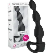 Mystim Big Bend-it! - bolvormige elektro-anale dildo (zwart)