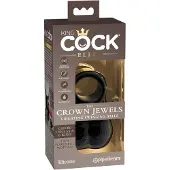 King Cock Crown Jewels - vibrerende penring (zwart)