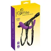Sweet Smile SMILE - strap-on dubbel dildo met slip - siliconen paars-zwart