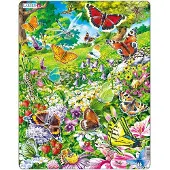 Larsen Vlinders – Puzzel – Dieren – Vlinders – Educatieve legpuzzel voor kinderen – 42 stukjes – Gemaakt in Noorwegen – Extra dikke 2,5 mm stukjes – Tray met vaste rand
