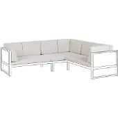 Beliani CASTELLA - Tuinkussen hoezen set - Gebroken wit - Polyester
