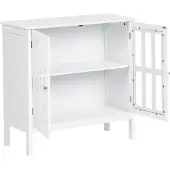 Beliani MIRAM - Glazen vitrinekast - Wit - MDF