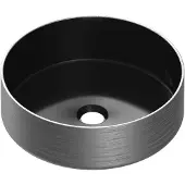 Brauer Circle Opzetwastafel 36cm - Mat Black Silver - Keramiek - 8720359385574 - Rond - Wastafels, Opzetwastafels