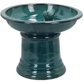 Esschert Design Vogelbad op voet Petrol Petrol Terracotta