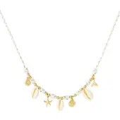 Yehwang Ketting summer vibes-bedel schelp- zeester- wit- goudkleur