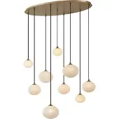 QAZQA Art Deco hanglamp goud met opaal glas 9-lichts - Yani