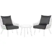 Beliani LAURETO - Tuinkussenhoezen set - Donkergrijs - Polyester