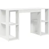 vidaXL Bureau Wit Bewerkt hout 130 x 50,5 x 75 cm