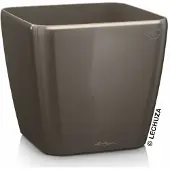 Lechuza Plantenbak Quadro Premium 35 LS taupe hoogglans