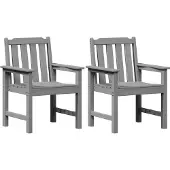vidaXL Tuin eetkamerstoel 2 pcs Lichtgrijs 65,5 x 59 x 88 cm HDPE