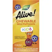 Nature'S Way , Alive! Kids, Eetbaar Multivitamine, Oranje & Berenfruit, 120 Eetbare Tabletten