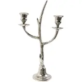 Mars & More Kaarsen Standaard gewei zilver 2 h38 d12x9,5cm