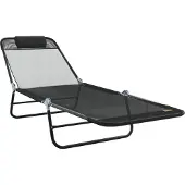 vidaXL Opvouwbare zonnebed Zwart 182 x 55 x 85,5 cm Textileen