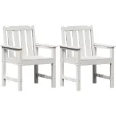 vidaXL Tuin eetkamerstoel 2 st Wit HDPE
