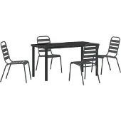 vidaXL Tuin Eettafel Set 5 st Antraciet Gepoedercoat staal