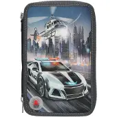 Dino World - Monster Cars 3-vaks etui - politieauto