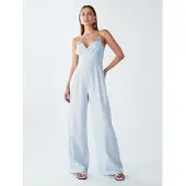 Willa Jumpsuit 'Palms' lichtblauw