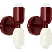 Beliani TOPI - Wandlampen set van 2 - Rood - Metaal